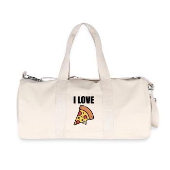 Pizza in Neonfarben - Recycelte Canvas-Sporttasche von Stanley/Stella - Naturweiß - Vorne