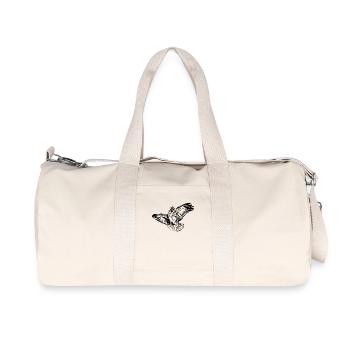 Parrot Vintage Bird Flight Drawing - Recycled Canvas Sports Bag by Stanley/Stella - natural - Front