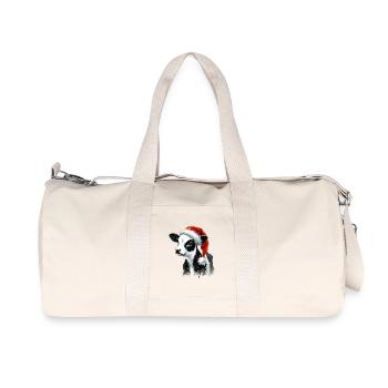 Christmas calf with Santa hat - Recycled Canvas Sports Bag by Stanley/Stella - natural - Front