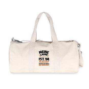 Meine Laune ist im Keller - Recycelte Canvas-Sporttasche von Stanley/Stella - Naturweiß - Vorne
