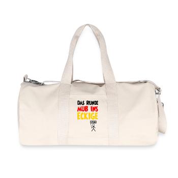Le tour doit être sur le carré, football, Allemagne - Sac de sport en toile recyclée Stanley/Stella - blanc naturel - Devant