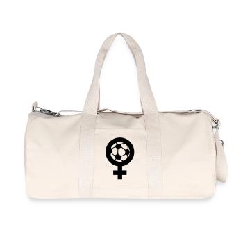 Frauenfußball - Fußball für Frauen - Recycelte Canvas-Sporttasche von Stanley/Stella - Naturweiß - Vorne