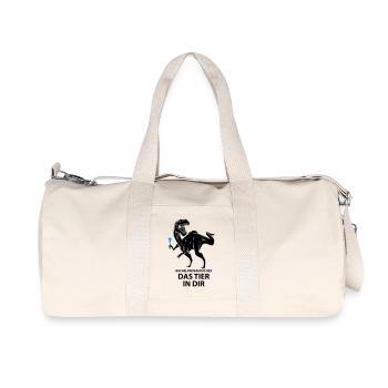 Party Saurus - Recycelte Canvas-Sporttasche von Stanley/Stella - Naturweiß - Vorne