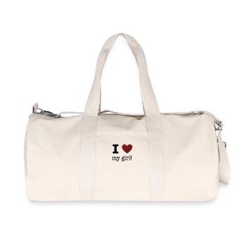 J'aime ma fille! J'aime ma fille! - Sac de sport en toile recyclée Stanley/Stella - blanc naturel - Devant