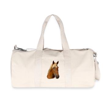 Golden Mane Horse Portrait - Recycled Canvas Sports Bag by Stanley/Stella - natural - Front