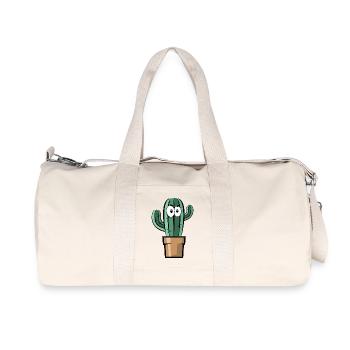 comic kaktus symbol geschenkidee comic fun cactus - Recycelte Canvas-Sporttasche von Stanley/Stella - Naturweiß - Vorne