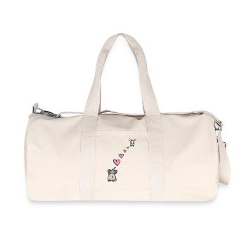 Elephant child with heart symbol of love - Recycled Canvas Sports Bag by Stanley/Stella - natural - Front