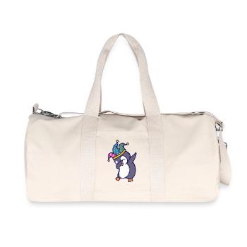 Lustig Vogel Süß Pinguin Zoo Tier - Recycelte Canvas-Sporttasche von Stanley/Stella - Naturweiß - Vorne
