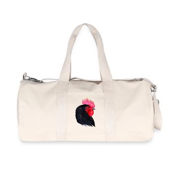 volgelmotiv für männer, hahnenkopf - Recycelte Canvas-Sporttasche von Stanley/Stella - Naturweiß - Vorne