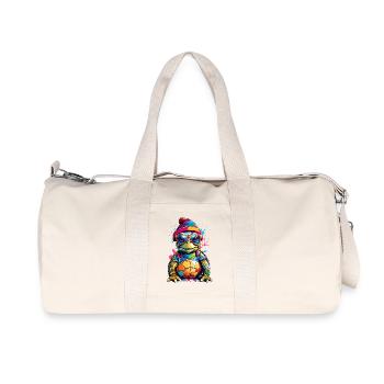 Turtle small and colorful - Recycled Canvas Sports Bag by Stanley/Stella - natural - Front