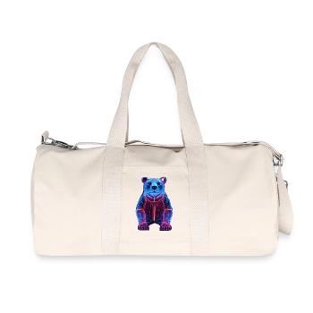 Neon Bär in Cyber-Design - Recycelte Canvas-Sporttasche von Stanley/Stella - Naturweiß - Vorne