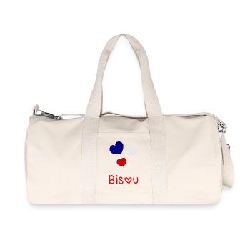 HERZ. HERZ. VALENTINSTAG. LIEBE. LIEBE. PAAR. - Recycelte Canvas-Sporttasche von Stanley/Stella - Naturweiß - Vorne