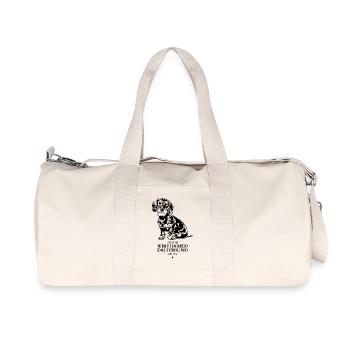 Teckel à poil dur Maman Teckel à poil dur Wilsigns - Sac de sport en toile recyclée Stanley/Stella - blanc naturel - Devant