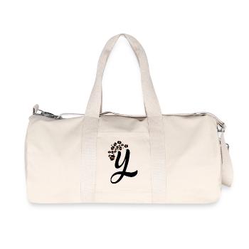 Buchstaben- und Leopardenmuster - Recycelte Canvas-Sporttasche von Stanley/Stella - Naturweiß - Vorne