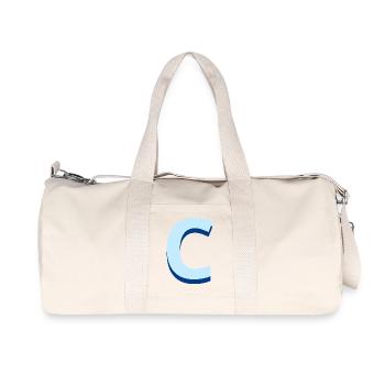 Pop und moderner blauer Buchstabe c - Recycelte Canvas-Sporttasche von Stanley/Stella - Naturweiß - Vorne