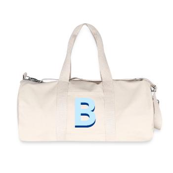 Letter b blue pop and modern - Recycled Canvas Sports Bag by Stanley/Stella - natural - Front