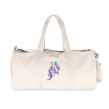 Dolphin Birthday Baby - Recycled Canvas Sports Bag by Stanley/Stella - natural - Front