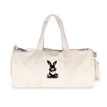 Happy Easter bunny with colorful Easter eggs - Recycled Canvas Sports Bag by Stanley/Stella - natural - Front