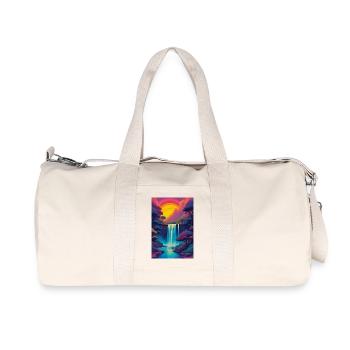 Landschaft bei Sonnenuntergang - Recycelte Canvas-Sporttasche von Stanley/Stella - Naturweiß - Vorne