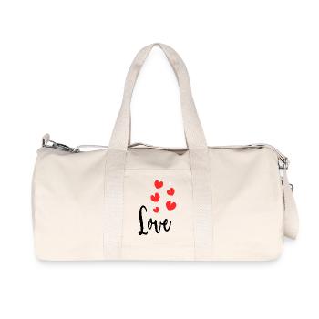 LOVE. COUPLE. JUST MARRIED. EVJF. VALENTINE'S DAY. - Recycled Canvas Sports Bag by Stanley/Stella - natural - Front