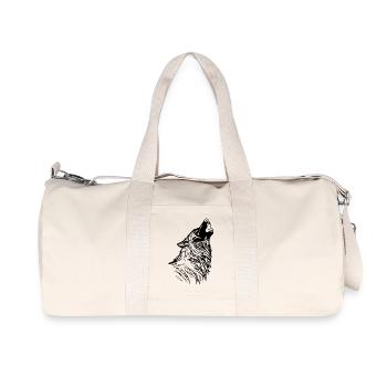 Nordic Wolf Tribal Tattoo - Recycled Canvas Sports Bag by Stanley/Stella - natural - Front