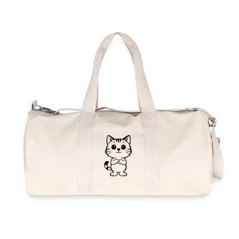Cute cat tiger - Recycled Canvas Sports Bag by Stanley/Stella - natural - Front