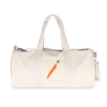 Vibrant Carrot Illustration for Food Lovers - Recycled Canvas Sports Bag by Stanley/Stella - natural - Front