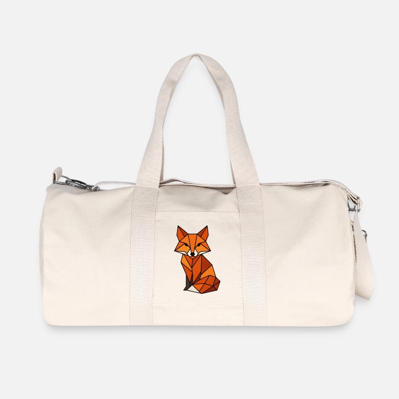 Geometrischer Fuchs Dreiecke - Recycelte Canvas-Sporttasche von Stanley/Stella - Naturweiß