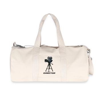 Appareil photo argentique vintage sur trépied - Sac de sport en toile recyclée Stanley/Stella - blanc naturel - Devant