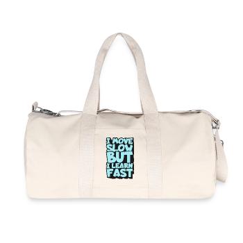 I Move Slow But I Learn Fast - Recycled Canvas Sports Bag by Stanley/Stella - natural - Front