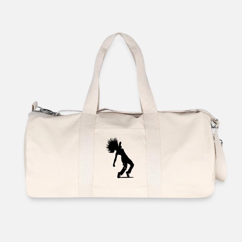 B-Girl Silhouette – Breakdance Power Move - Recycelte Canvas-Sporttasche von Stanley/Stella - Naturweiß