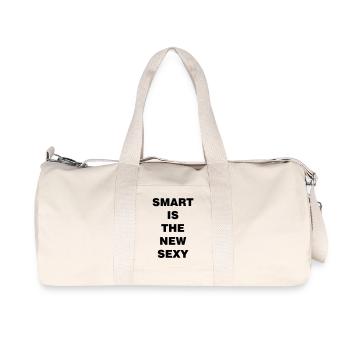 smart_is_the_new_sexy - Recycelte Canvas-Sporttasche von Stanley/Stella - Naturweiß - Vorne