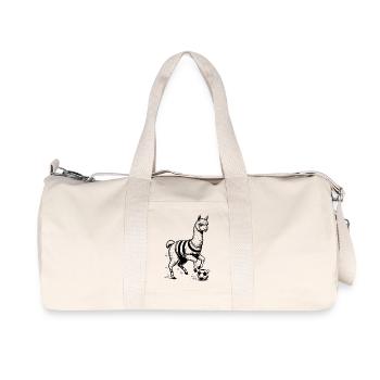 Funny Soccer Alpaca Art - Recycled Canvas Sports Bag by Stanley/Stella - natural - Front