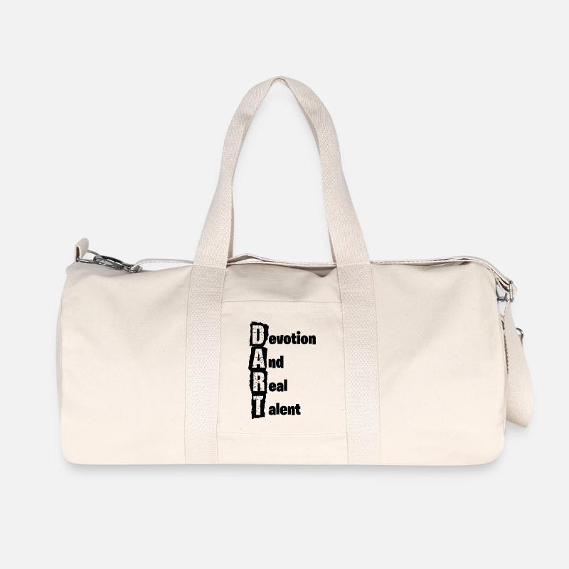 Dart,Darts,Devotion and real Talent - Recycled Canvas Sports Bag by Stanley/Stella - natural