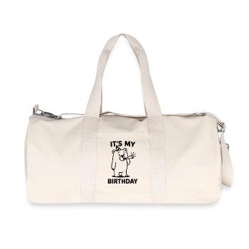 Birthday bear with party horn - Recycled Canvas Sports Bag by Stanley/Stella - natural - Front