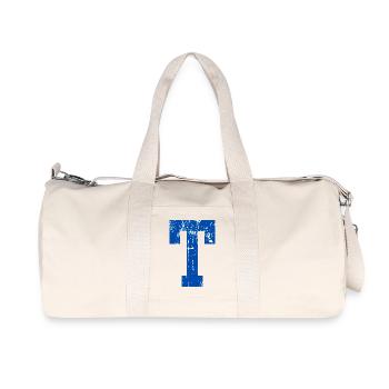 Lettre t sport rétro  - Sac de sport en toile recyclée Stanley/Stella - blanc naturel - Devant