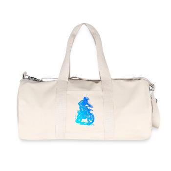 Klassisches Motocross Motiv - Recycelte Canvas-Sporttasche von Stanley/Stella - Naturweiß - Vorne