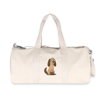 Neugieriger Cartoon-Beagle - Recycelte Canvas-Sporttasche von Stanley/Stella - Naturweiß - Vorne
