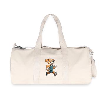 Chien ami coureur en dressage - Sac de sport en toile recyclée Stanley/Stella - blanc naturel - Devant