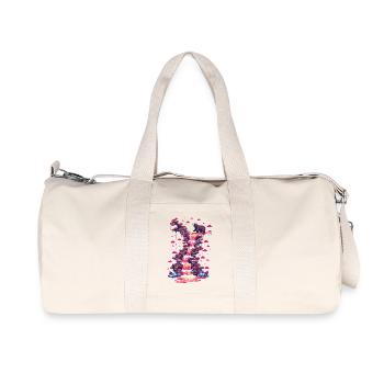 Pinker Wasserfall mit Bärenlicht - Recycelte Canvas-Sporttasche von Stanley/Stella - Naturweiß - Vorne