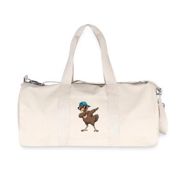 Dessin animé de lunettes de soleil d’émeu à appliquer des effets cool - Sac de sport en toile recyclée Stanley/Stella - blanc naturel - Devant