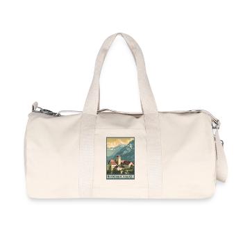Art de voyage au château de Vaduz du Liechtenstein - Sac de sport en toile recyclée Stanley/Stella - blanc naturel - Devant