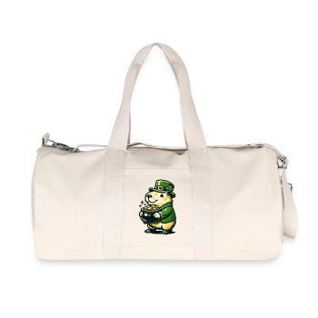 Cadeau du pot en or du lutin chanceux Capybara Drôle - Sac de sport en toile recyclée Stanley/Stella - blanc naturel - Devant