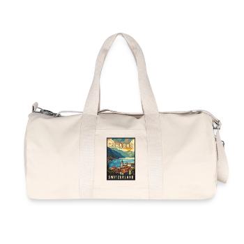 Discover Tranquility in Locarno - Switzerland - Recycled Canvas Sports Bag by Stanley/Stella - natural - Front