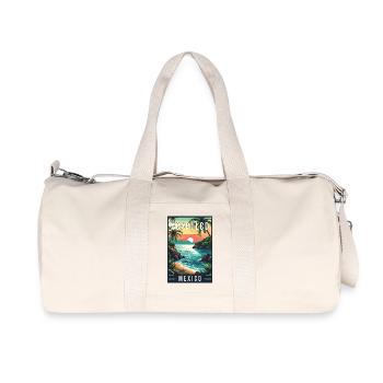 Explore Acapulco in Mexico Tropical Travel Art - Recycled Canvas Sports Bag by Stanley/Stella - natural - Front