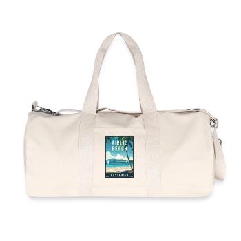 Erleben Sie den Tropical Airlie Beach in Australien - Recycelte Canvas-Sporttasche von Stanley/Stella - Naturweiß - Vorne
