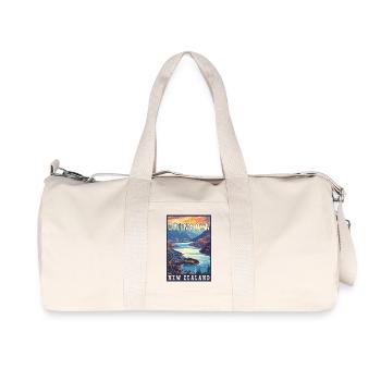 Experience Queenstown in New Zealand - Recycled Canvas Sports Bag by Stanley/Stella - natural - Front