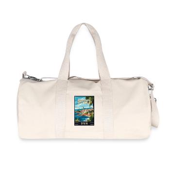Explore Vibrant Charm of Sitges in Spain - Recycled Canvas Sports Bag by Stanley/Stella - natural - Front