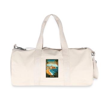 Discover Vibrant Charm of Sitges in Spain - Recycled Canvas Sports Bag by Stanley/Stella - natural - Front