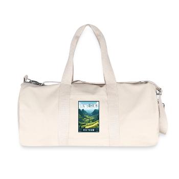 Discover Majestic Landscapes of Ha Giang Vietnam - Recycled Canvas Sports Bag by Stanley/Stella - natural - Front